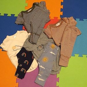 💥VGUC💥 HANNA ANDERSON 0-3 months bundle of 4 onesie & matching pants sets!!